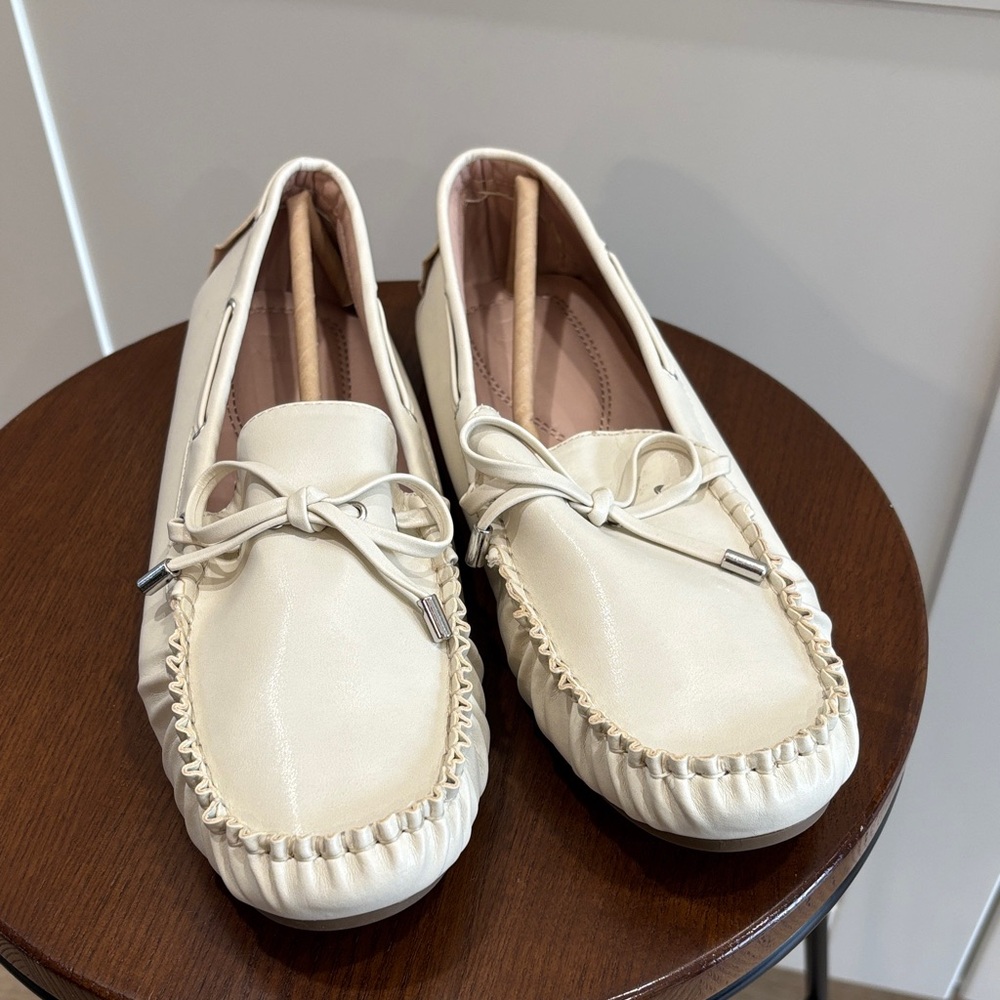 JustFab Cream Moccasins for Women